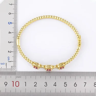 Nidin Classic Design New Inlaid Crystal Zircon 4 Colors Gold Plated Bangles Bracelets for Women Charm Party Wedding Accessories 2