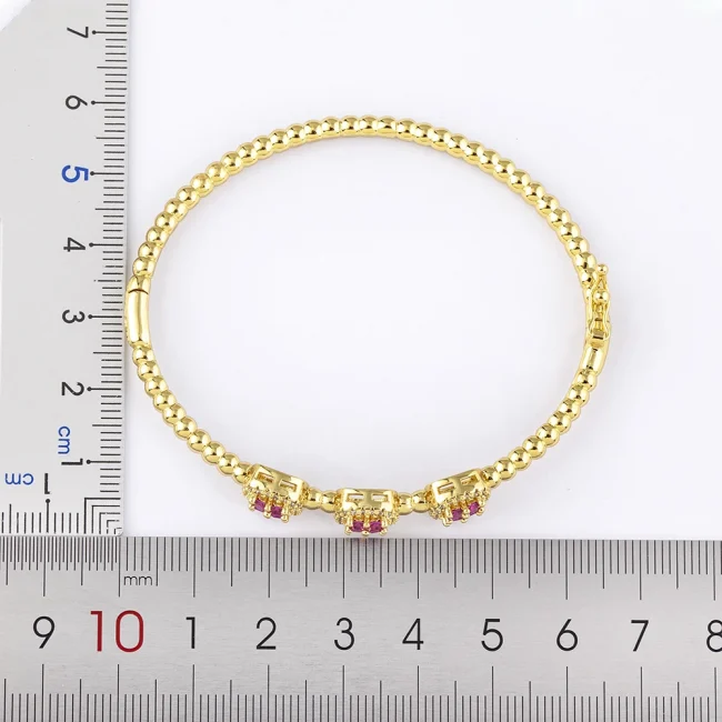 Nidin Classic Design New Inlaid Crystal Zircon 4 Colors Gold Plated Bangles Bracelets for Women Charm Party Wedding Accessories 2