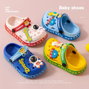 EVA ultra light boys and girls baby and toddler anti slip hole shoes children's sandals astronaut UFO sandals slippers 1