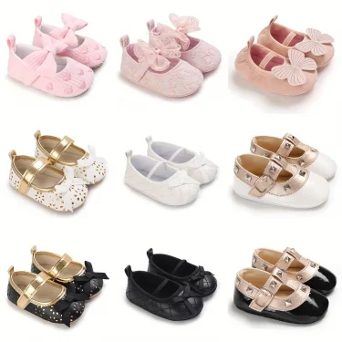 Newborn Princess Party Bow Flower Soft Sole Baby Bed Shoes Newborn Children Baby Shoes Anti slip Sports Shoes 1