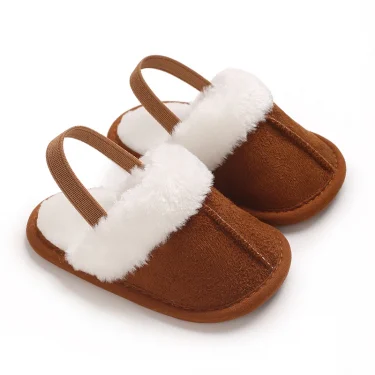 Spring and Winter Baby Shoes Cute Indoor Baby Fluffy Slippers Baby Toddler Boys and Girls Shoes Sandals First Step Walker 0-18M 6