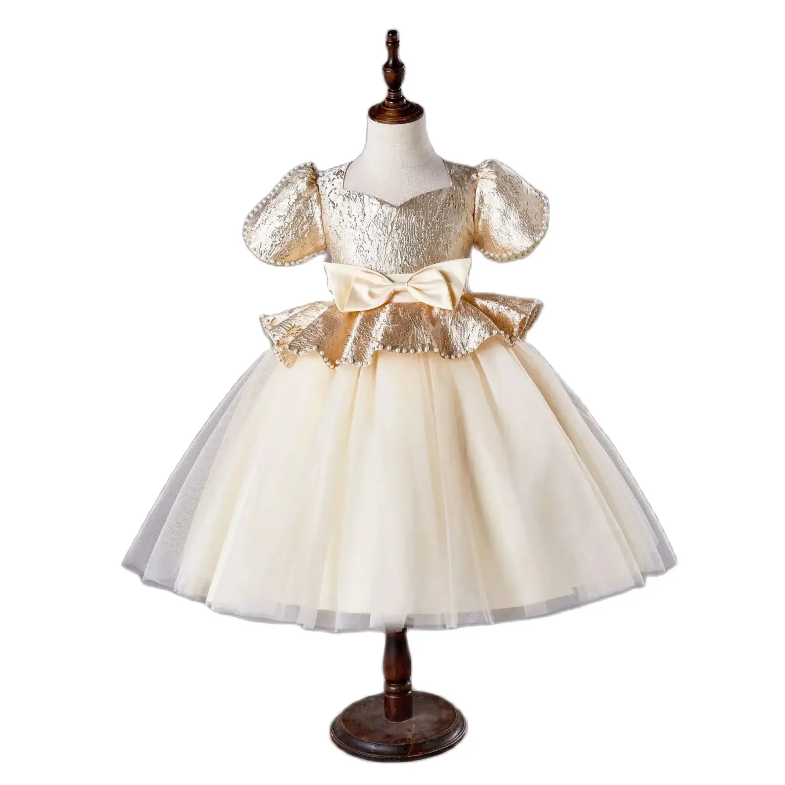 Girl Party Dress for Teenagers Children Golden Princess Prom Dresses Gown gala Clothes 4 to 10 12 Years 6