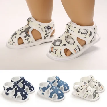 Baby Shoes Boys Girls Cute Bear Animal Print Sandals Cotton Soft Sole Newborn Walker Toddler Shoe 1