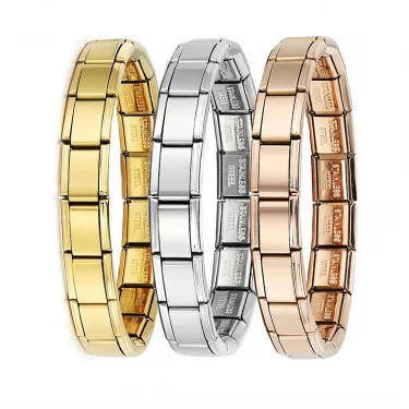 New Women's Jewelry Italian Elastic Charm Bracelet Fashion Italian Links 9mm Width Bracelet Stainless Steel Jewelry DIY Making 1
