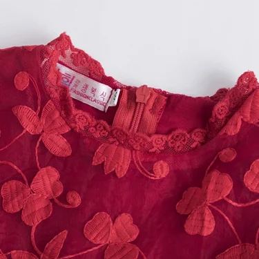 Little Girls Dress New Summer Lace Embroidery Flower Dresses Princess Birthday Party Vestidos Holiday Casual Wear 3-8 Years 3