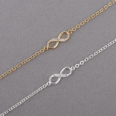 Kinitial Hot Infinity Number 8 Chain Bracelet CZ Infinity Bracelets for Women Men Friendship Bracelets Bohemian Charm Jewelry 1