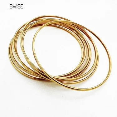 Fashionable Stainless Steel Bracelet For Women Round Minimalist Elegant Gold Color Bracelet Women's Accessories Popular Jewelry 2