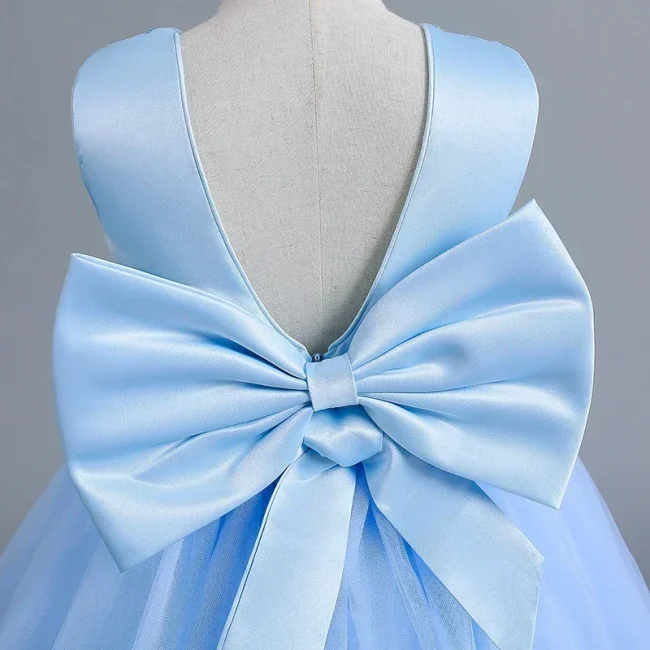 12 14Yrs Girls Princess Pageant Dress Long Bridesmaid Kids Prom Ball Gowns Children Birthday Party Sequins Backless Luxury Dress 6