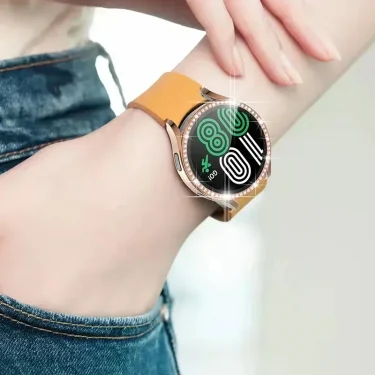 Bling Case for Samsung Galaxy Watch 6 4 Case 40mm 44mm Accessories Fashion Two Rows Diamond bumper Galaxy Watch 5 6 40 mm Cover 6