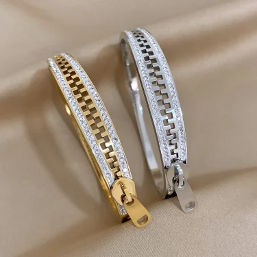 Original Zipper Bracelet Charm Bangle Stainless Steel Zip Hand Bracelets Gold Plated Luxury Jewelry for Women Designer 3