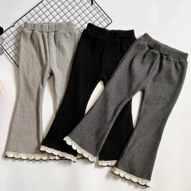 Girls Pants Long Trousers Cotton Gray Spring Autumn Teenagers Baby's Kids Pants Outdoor Teenagers Children's Clothing 1
