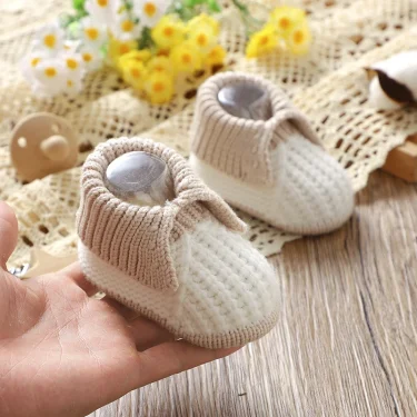 Newborn Baby Shoes Knit Boy Girls Footwear Fashion Patchwork 0-18M Toddler Clothes Accessories Infant First Bed Boots Cute Solid 4