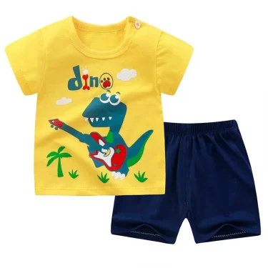 Summer Baby Boys Girls Cartoon T Shirt + Shorts Set Clothes Kids Cute Cartoon 2pcs Children Pajamas Girls Clothing Sets 3