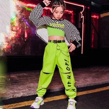 2025 Girls Jazz Dance Costumes Children'S Hip-Hop Street Dance Clothes Ballroom Hip Hop Dancing Clothes Stage Outfits DQS6223 3