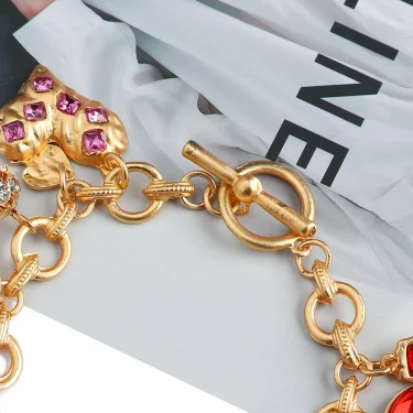 Charm Matching Friendship Bracelets For Women Girl Wholesale Luxury Metal Heart Sweet Crystal Bracelet Boho Valentines Jewelry 5