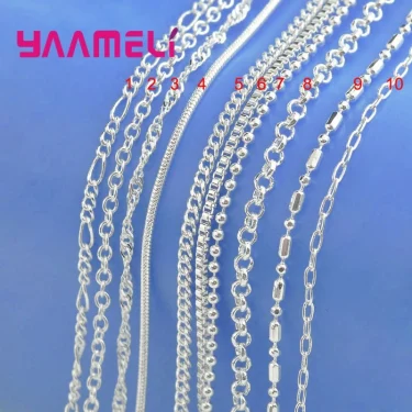 100% Authentic Genuine 925 Sterling Silver Link Chain Necklace with Lobster Clasps fit Men Women Pendant 10 Designs 16-30 Inches 2