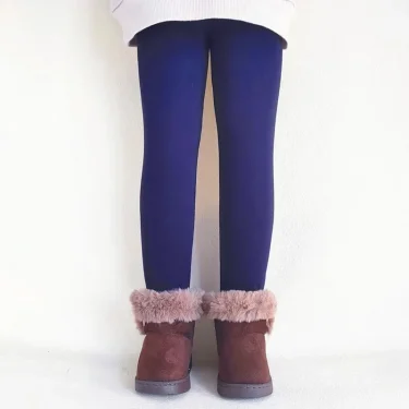 Hot Sweet Girls Pants Kids Boys Thick Warm Trousers Winter Children Casual Solid Color Soft Pants Baby Girls Leggings 2-11Years 5