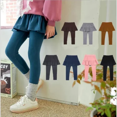 Warm Spring Cotton Autumn Winter Girl Leggings Skirt-pants Cake Skirt Kids leggings Children girls Pants Trousers 3-11 Years 1