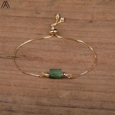 Natural Jades Stone Single Nugget Beads Bracelet Women Quartz Crystal Bohemia Friendship Jewlry Giftss 1
