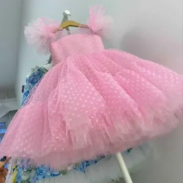 Summer Girls' Dress Princess Birthday Party Ceremony Dress Lace Thin Kids Evening Ball Gown Elegant Party Dress for Girls 4-10Y 5