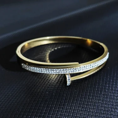 Luxury Brand Nail Open Bracelets Female Temperament Simple Trendy Bracelet Stainles Steel Screw Bangle for Women Gift Wholesale 1