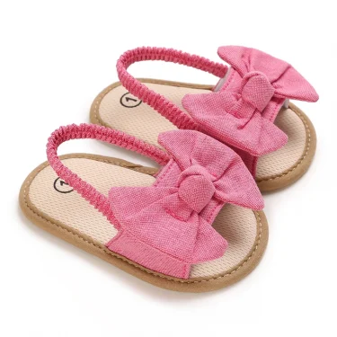 The First Newborn Bow Sandals Summer Soft Sole Comfortable Walking shoes Princess Dress Shoes 0-18M 6