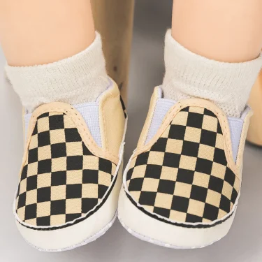 Classic Boys Girls Canvas Shoes Checkerboard Casual Baby Shoes Comfortable Soft Sole Outdoor Newborn Toddler Boy Shoes 6