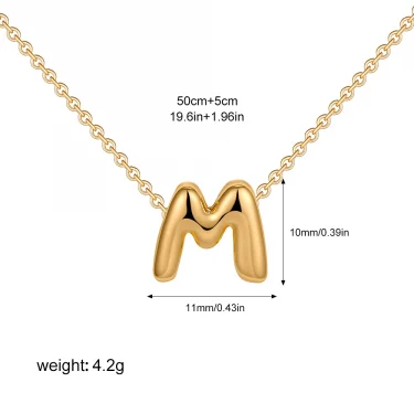 3D Bubble Initial A-Z Alphabet Mini Necklace for Women Girls Dainty Gold Plated Tiny Letter Stainless Steel Jewelry Bijoux Gift 6