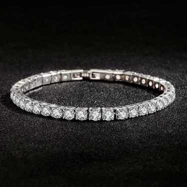Lihong S925 Sterling Silver Bracelet Zirconia Tennis Ball Women Fashion Simple Engagement Wedding Charm Jewelry 4mm 16-20cm 3