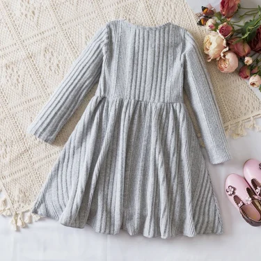 Autumn Girls Knitted Dresses Long Sleeve Sweater Girl Dress Princess Birthday Party Costumes Kids Casual Vestidos 6