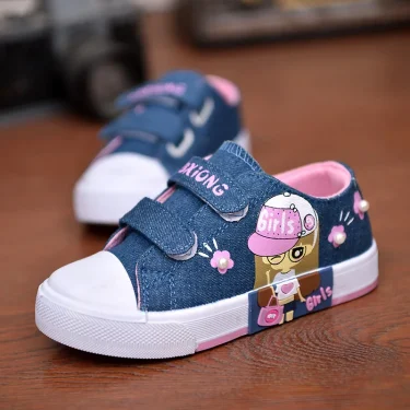 Children's Canvas Shoes For Kids Breathable Flat Sneakers Toddler Boy Girl Denim Casual Trainers New Spring Runing Leisure Shoes 1