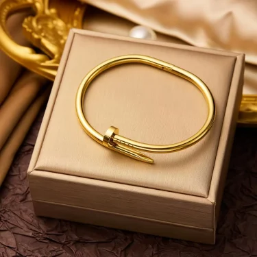 Hip hop style personality fashion interesting design curved nail stainless steel bracelet men's women's jewelry 1