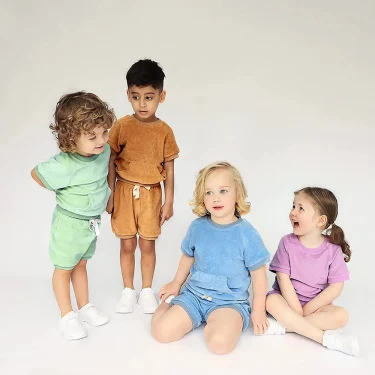Summer Essentials Terry Cloth Toweling Fabric Baby Boy Clothes Sets Girls Clothing Top T-Shirt+Shorts Children Outfits For Kids 1