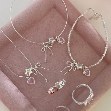 VENTFILLE 925 Sterling Silver Zircon Love Heart Bracelet For Women Bowknot Stars Bead Snake Bone Chain Jewelry Gift Dropship 3