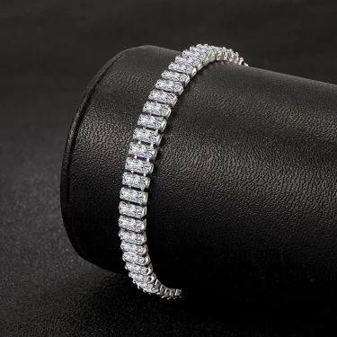925 Sterling Silver Bracelet Elegant Zircon Crystal Fashion Jewelry For Women Engagement Wedding Glamour Jewelry 18CM 2