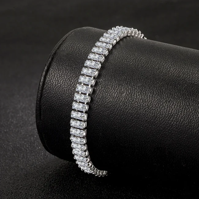 925 Sterling Silver Bracelet Elegant Zircon Crystal Fashion Jewelry For Women Engagement Wedding Glamour Jewelry 18CM 2