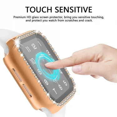 Bling Case for Apple Watch SE/6/5/4 40MM 44MM Protective Case+Glass Screen Protector iWatch Series 7/8/9/10 41MM 45MM 42MM 46MM 5