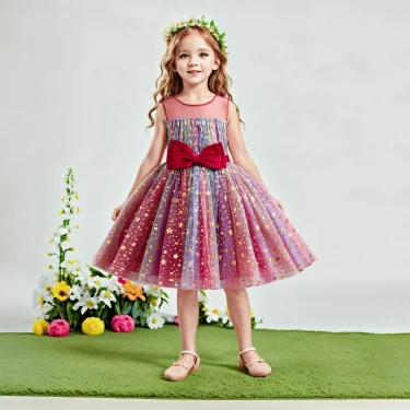 Christmas Unicorn Children's Sequins Tutu Dress Girls Rainbow Wedding Birthday Party Princess Dress Performance Cosplay Costume 3