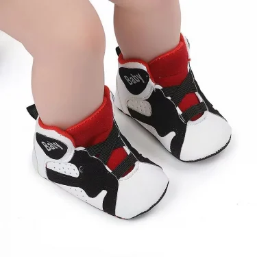 Spring and Autumn Season 0-18M Fashion High Top Baby Shoes Boys Basketball Shoes Sports Shoes Casual Anti slip First Step Shoes 6