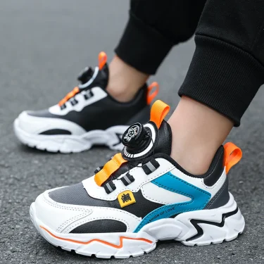 Hot Sell Children Casual Sports Shoes Brand Kids Leather Fashion Sneakers Boys Girls Breathable Lightweight Running Shoes 2