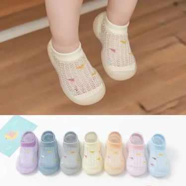 Children's Walking Shoes Baby Floor Shoes Baby Socks Shoes Non Slip Indoor Soft Sole Mesh Surface Thin Sandals One Foot Pedal 1