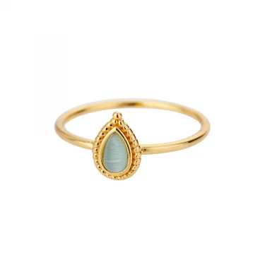 Opal Water Drop Rings For Women Gold Color Stainless Steel Engagement Wedding Ring Female Fashion Finger Jewelry Birthday Gift 6