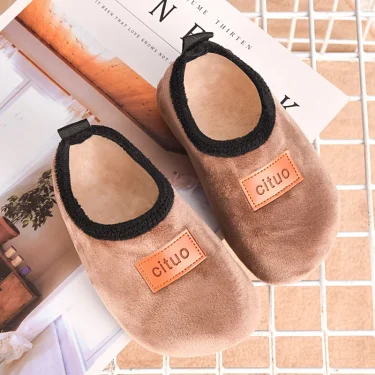 Winter Children Floor Shoes For Baby Slippers Kids Plush Warm Boys Girl Soft Anti-slip Nursey Indoor School Kids Shoes 1