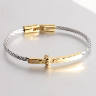 Stainless Steel Women Fashionable Wholesale Unisex Bracelet Bangle Cable Line Jewelry 3