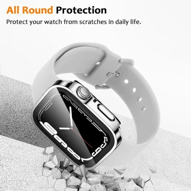 Cover for Apple Watch 10 Case 46mm 42mm 45mm 44mm 49mm 41mm 40mm Tempered Glass Screen Protector Series 7 8 9 SE 6 5 4 Ultra 2 4