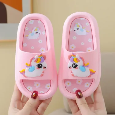 Summer Cartoon Children's Slippers Girl Unicorn Slipper Kids Cute Indoor Home Bathroom Shoes Boy Dinosaur Flip Flops Einhorn 4