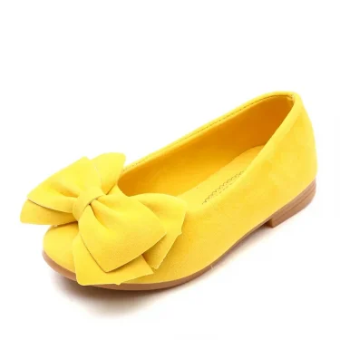 Baby Girls Shoes Princess Bow-knot Flock Fabric Spring Autumn Kids Flats Children Casual Loafers Candy Color Toddlers Shoes Soft 4