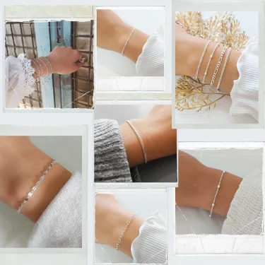 11Pcs Dainty Gold Chain Bracelets Set for Women 14K Gold Plated Link Chain Bracelets for Women Trendy Stackable Jewelry Gifts 5