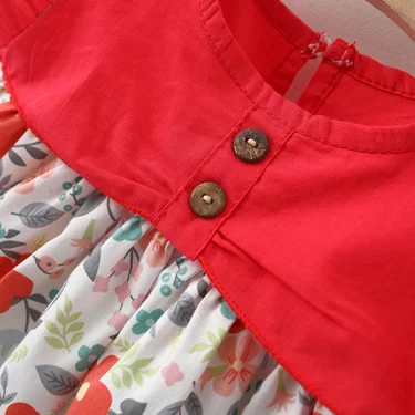 2Piece Set Summer Toddler Dresses For Girls Korean Fashion Flowers Sleeveless Beach Princess Dress+Hat Baby Clothes Outfit BC140 5
