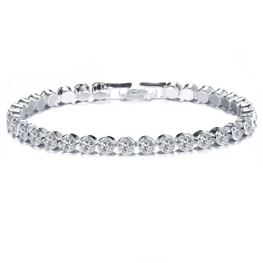 14k Gold Filled Tennis Bracelet 3mm 4mm Cubic Zirconia Classic Tennis Link Bracelets For Women Girls 4